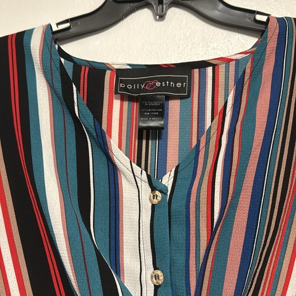 Polly & Esther - Stripped Long Sleeve Cropped Blouse - Size :Medium (Make offer) - Picture 3 of 4